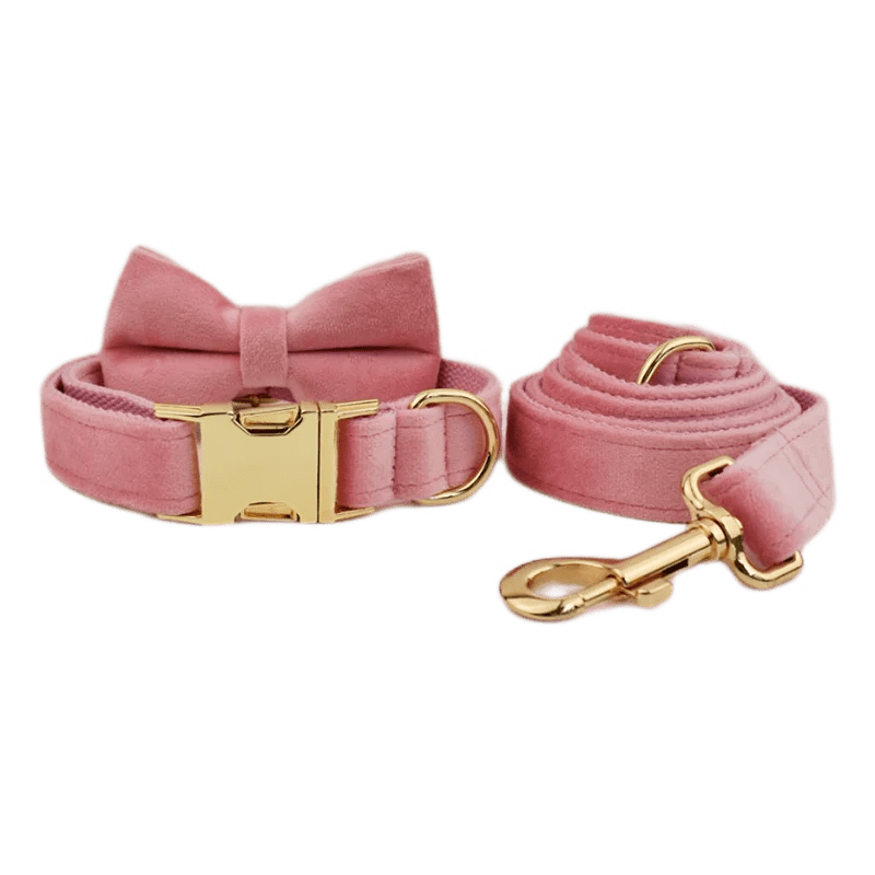 Snooze Doggy Bow Collar Leash01 / S Luxury Personalized Dog Collar Harness Leash set custom,custom Logo detachable dog bow tie collar,dog collar leash diy