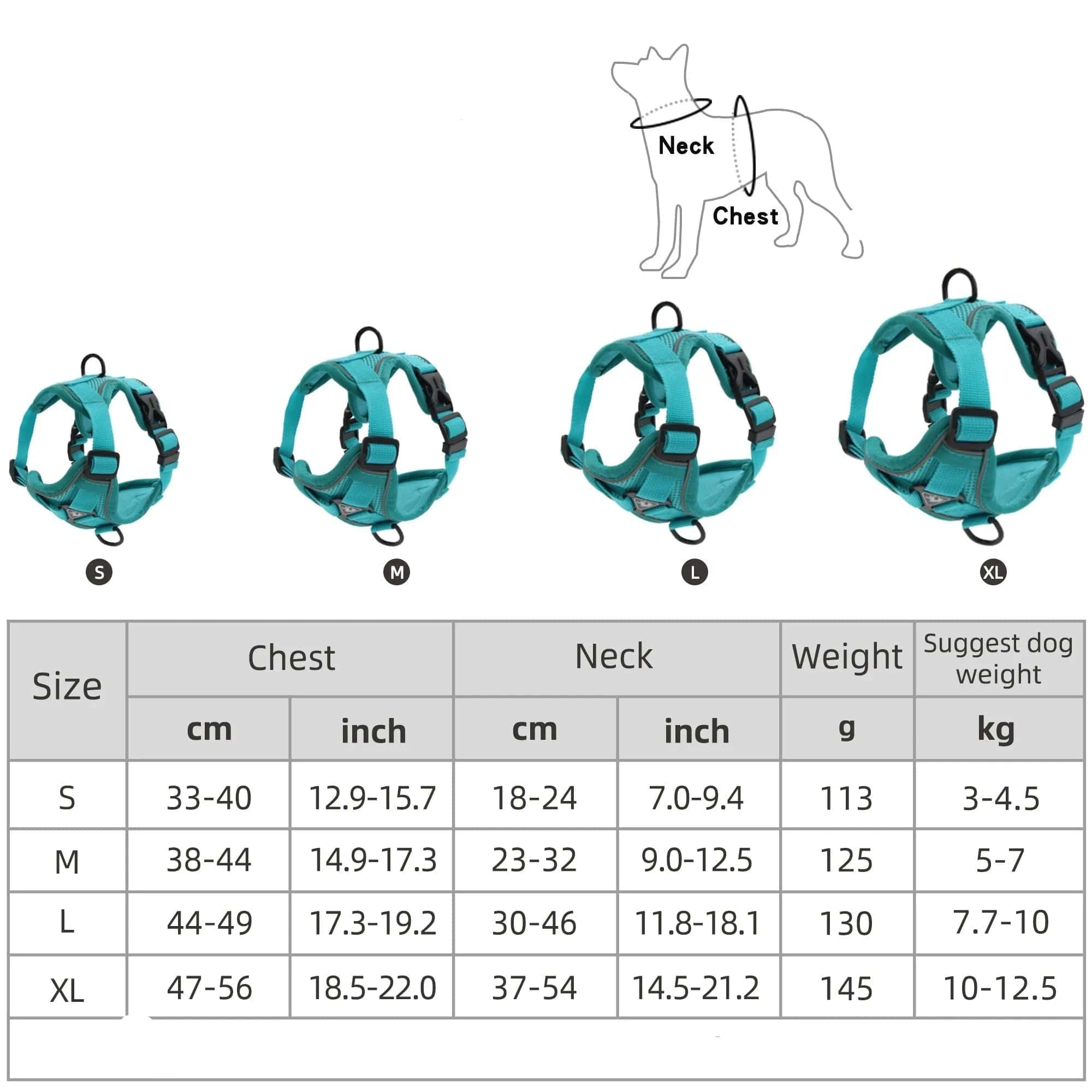 Snooze Doggy Dog Harness with 1.5m Traction Leash Set No Pull Dog Vest Strap Adjustable Reflective Breathable Harness for Dogs Puppy and Cats