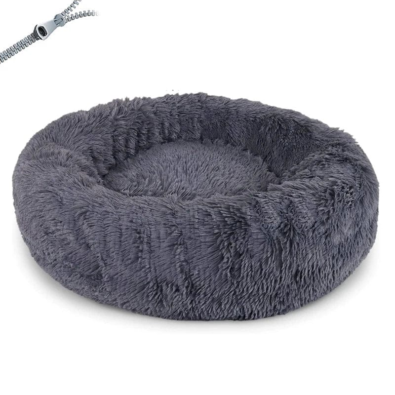 Snooze Doggy Drak Grey / 60CM Large Dog Bed Round Plush Dog Cushion Beds for Medium Big Dogs Winter Warm Pet Kennel Sofa Soft Cat Bed Removable Dog Beds Mat