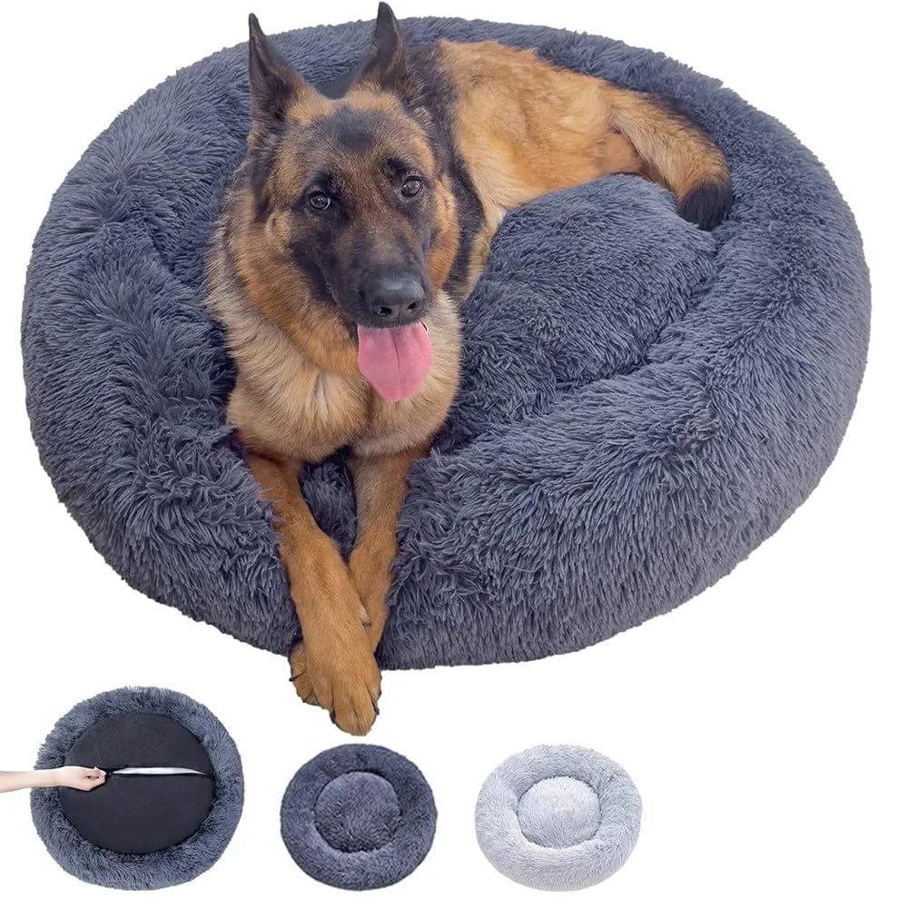Snooze Doggy Large Dog Bed Round Plush Dog Cushion Beds for Medium Big Dogs Winter Warm Pet Kennel Sofa Soft Cat Bed Removable Dog Beds Mat