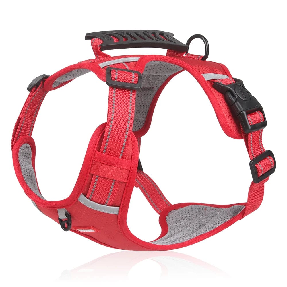 Snooze Doggy Red / Medium No Pull Large Dog Harness Adjustable Reflective Vest Harnesses For Small Medium Dogs Outdoor Travel French Bulldog Accessories
