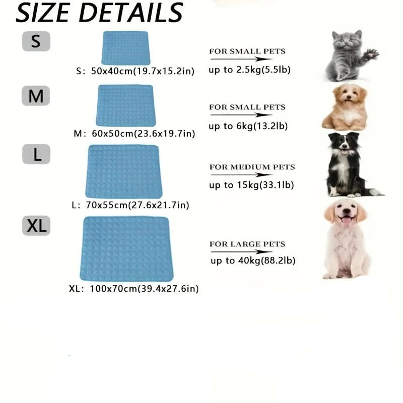 Snooze Doggy Dog Cooling Mat Summer Pet Cold Bed Extra Large For Small Big Dogs Pet Accessories Cat Durable Blanket Sofa Cat Ice Pad Blanket