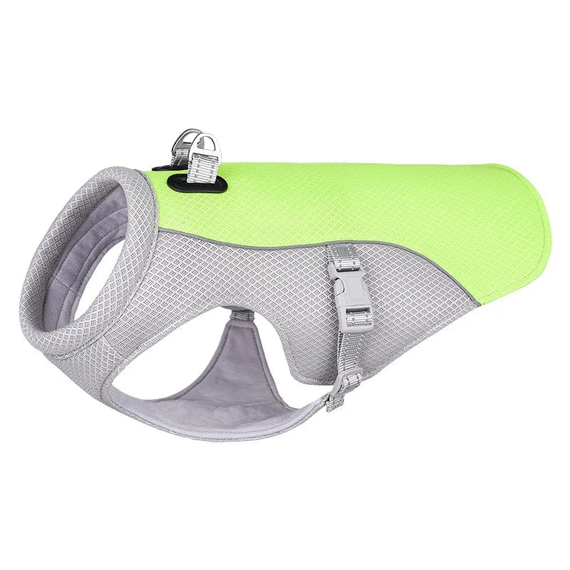 Snooze Doggy Green / L Ice Cooling Dog Vest Summer Mesh Clothes for Small Medium Large Dogs Outdoor Pet Cool Down Jackets Breathable Big Dog Harness