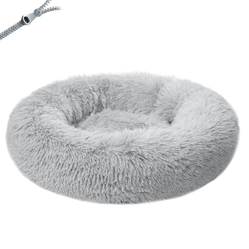 Snooze Doggy Light Grey / 80CM Large Dog Bed Round Plush Dog Cushion Beds for Medium Big Dogs Winter Warm Pet Kennel Sofa Soft Cat Bed Removable Dog Beds Mat