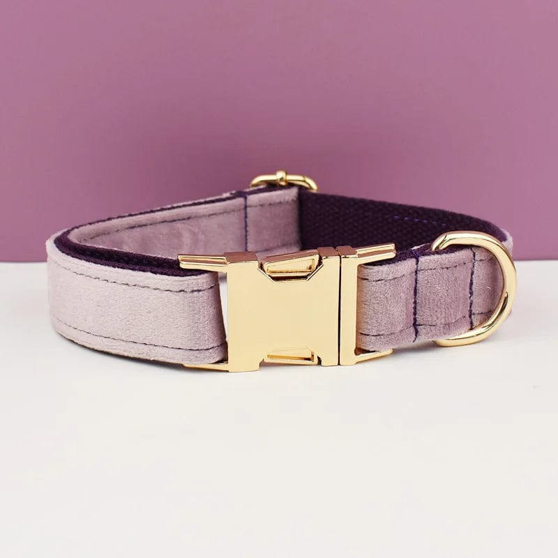Snooze Doggy Light Purple Collar / X-Small Luxury Personalized Dog Collar Harness Leash set custom，custom Logo detachable dog bow tie collar，dog collar leash diy