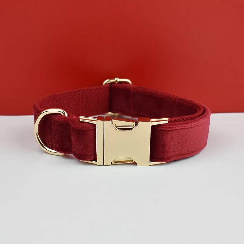 Snooze Doggy Red Collar / X-Small Luxury Personalized Dog Collar Harness Leash set custom，custom Logo detachable dog bow tie collar，dog collar leash diy